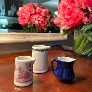 Restaurant ware miniature creamers. Set of 3.